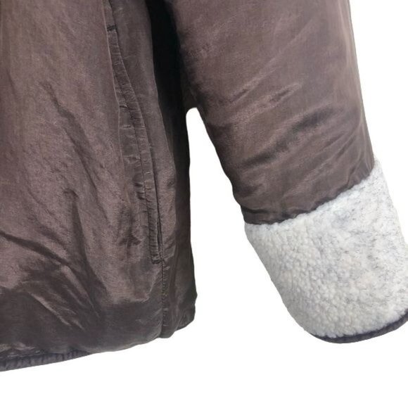 OUTBROOK Teddy Cream Silk Blend Reversible Fall Jacket Size Medium - Picture 10 of 10